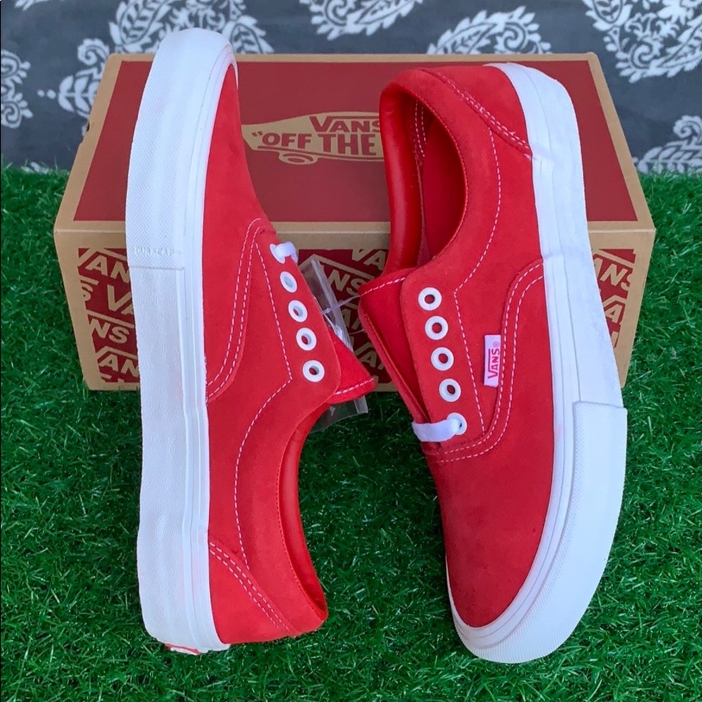 VANS ERA PRO SUEDE RED/WHITE Men’s - Picture 9 of 16